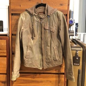 Distressed Cole Haan Lamb Leather Jacket